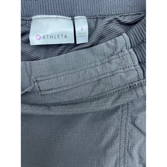 Athleta Skort Black Cargo Pockets Athletic Drawstring Waist Size 2 - Picture 4 of 4